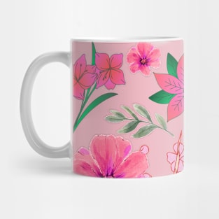 Pink Flowers Design Mug